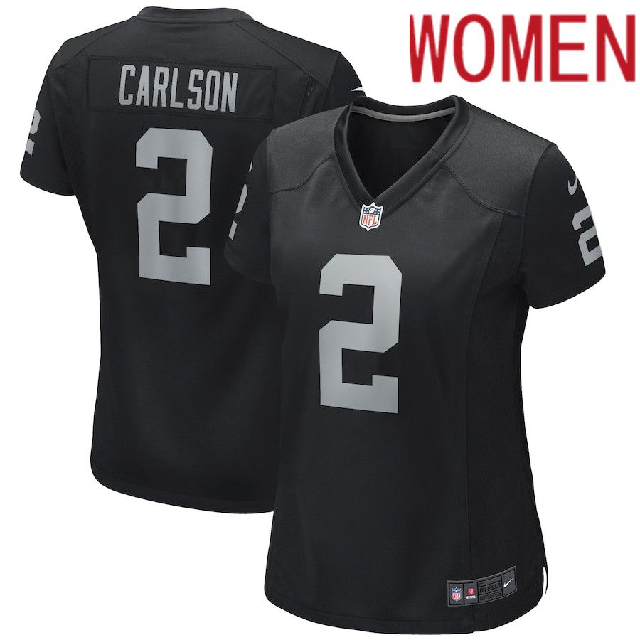 Women Oakland Raiders 2 Daniel Carlson Nike Black Player Game NFL Jersey